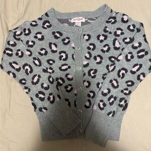 Cat & Jack Pink and Black Leopard Cardigan